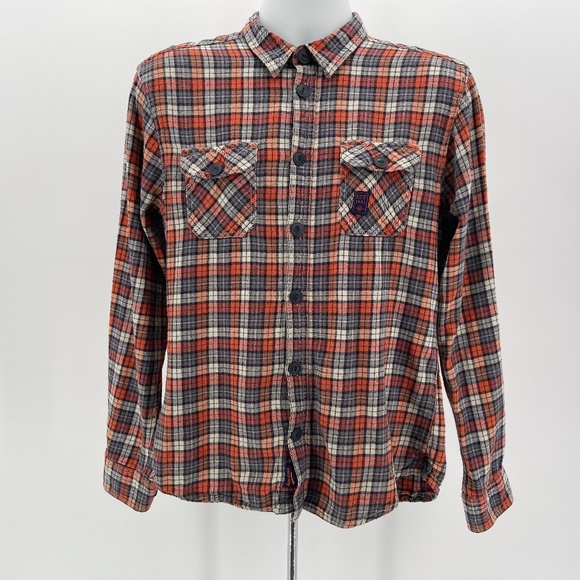 Supreme AMC CO Orange & Gray Plaid Flannel - Picture 1 of 6